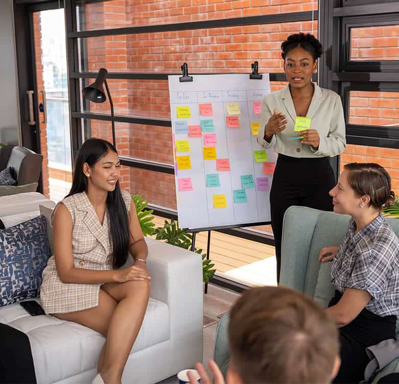 A thought leadership meeting with a group of people